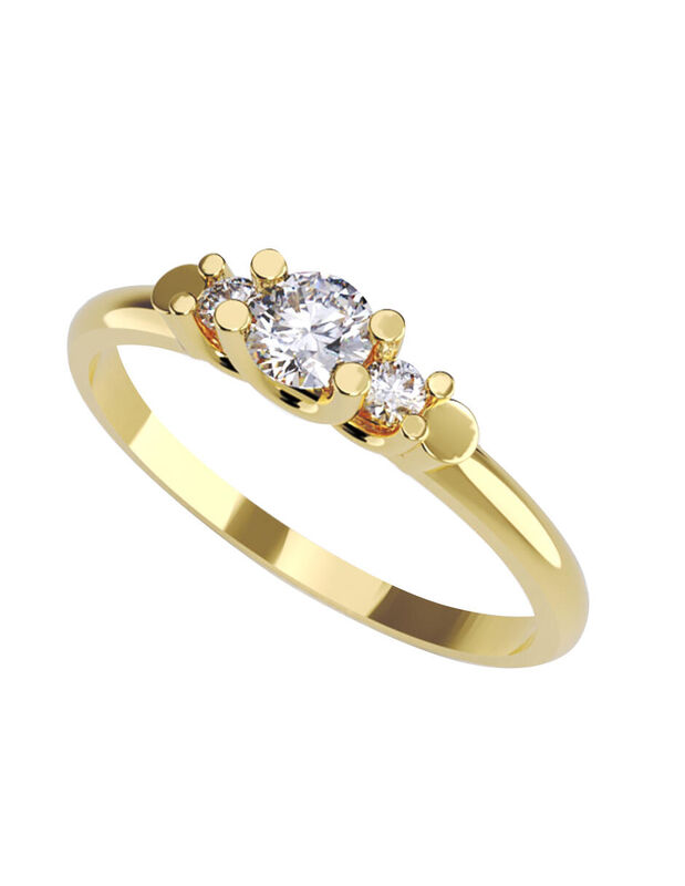 Anillo de Compromiso en Oro de 10K con Circonia... image number null