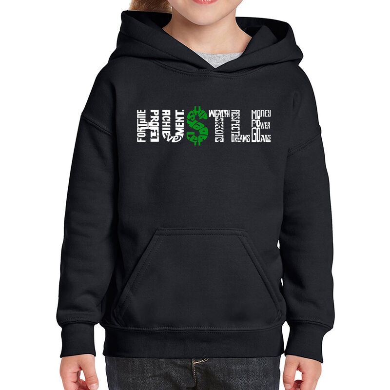 Sudadera Con Capucha Word Art Para Ni&ntilde;a - Hustl... image number null