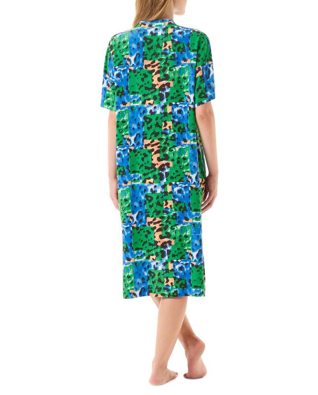 Vestido de Viscosa de Manga Corta Verde image number null