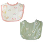 Babero De Tela Para Beb&eacute; Gerber 2pz Ni&ntilde;a Arco&iacute;ris