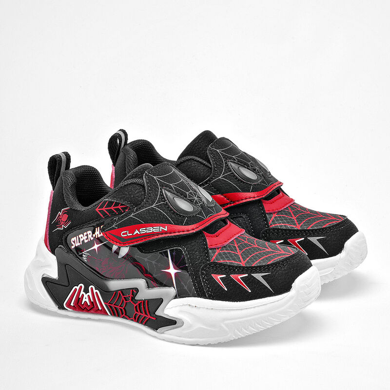 Clasben Tenis urbano para ni&ntilde;o negro rojo BAJA image number null