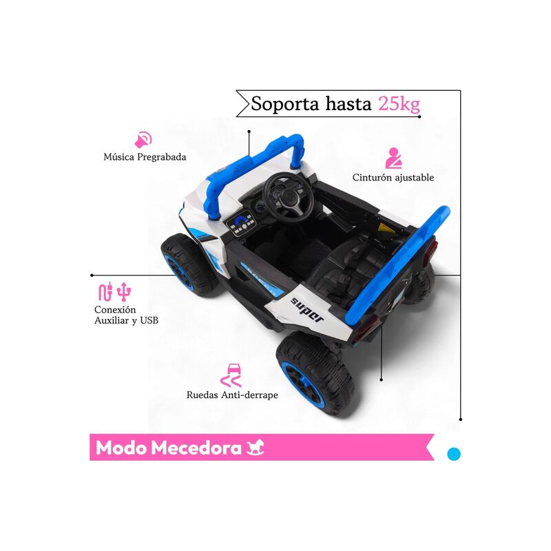 Carro El&eacute;ctrico Infantil 12v Doble Motor &middot; Cont... image number null