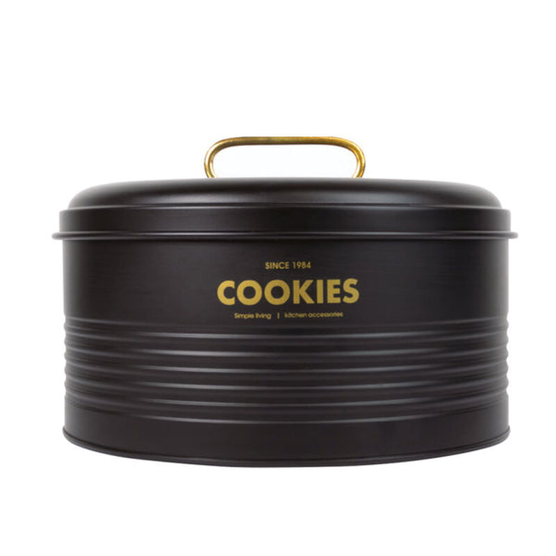 Contenedor Met&aacute;lico Retro Redondo Ideen Negro M... image number null