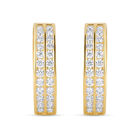 Arracadas De Oro Amarillo 14k Con Zirconias (14mm Aprox.)