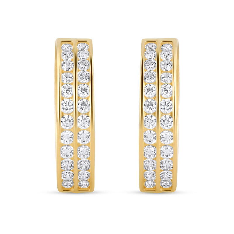 Arracadas De Oro Amarillo 14k Con Zirconias (14... image number null