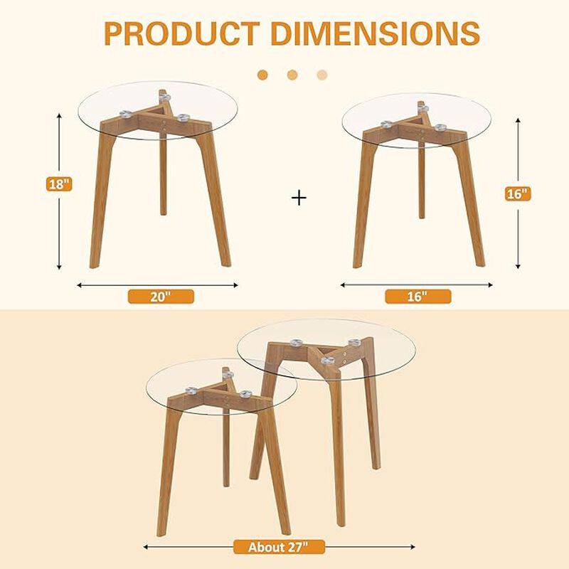 Juego de mesas de vidrio auxiliares (par) image number null