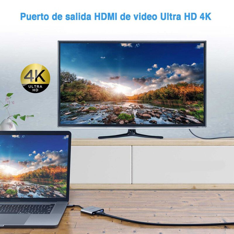 Cable Adaptador HUB NAZTECH USB-C HDMI para tel... image number null