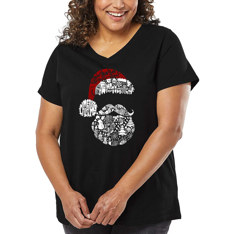 Camiseta De Talla Grande Cuello En V Word Art P... image number null