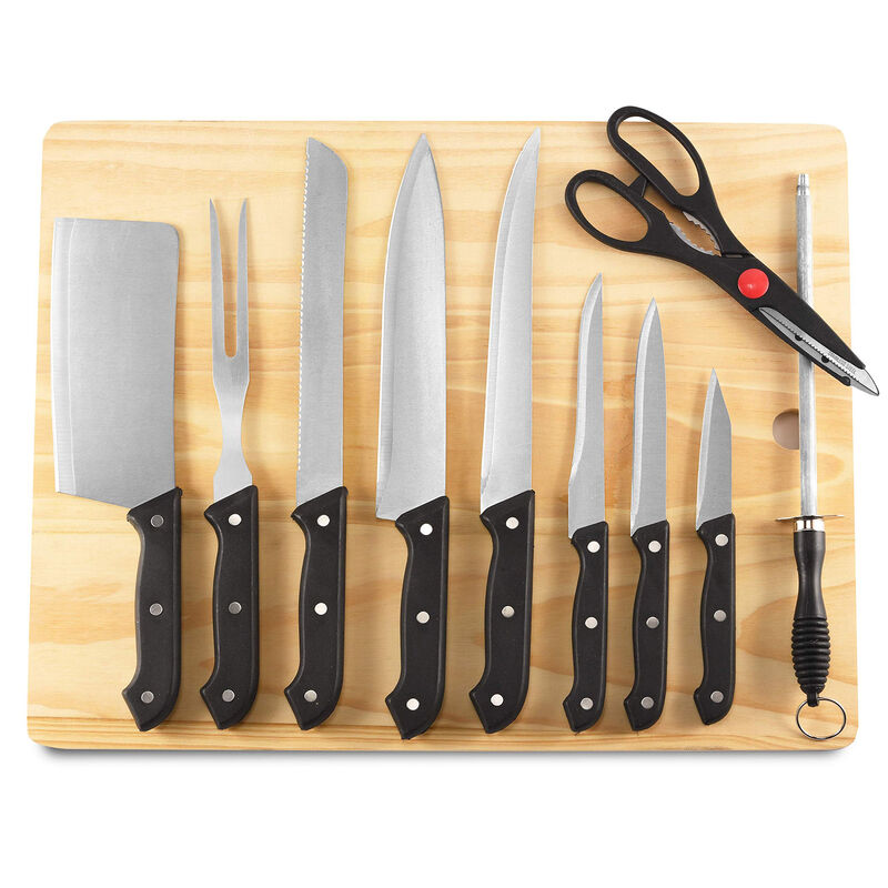 Set Cuchillos 10 Pzs Acero Inoxidable Con Tabla... image number null