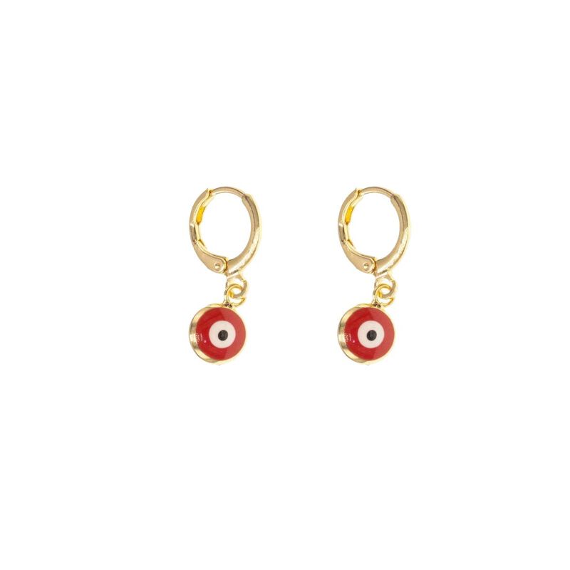 Juego ojitos rojos que incluye aretes colgantes... image number null