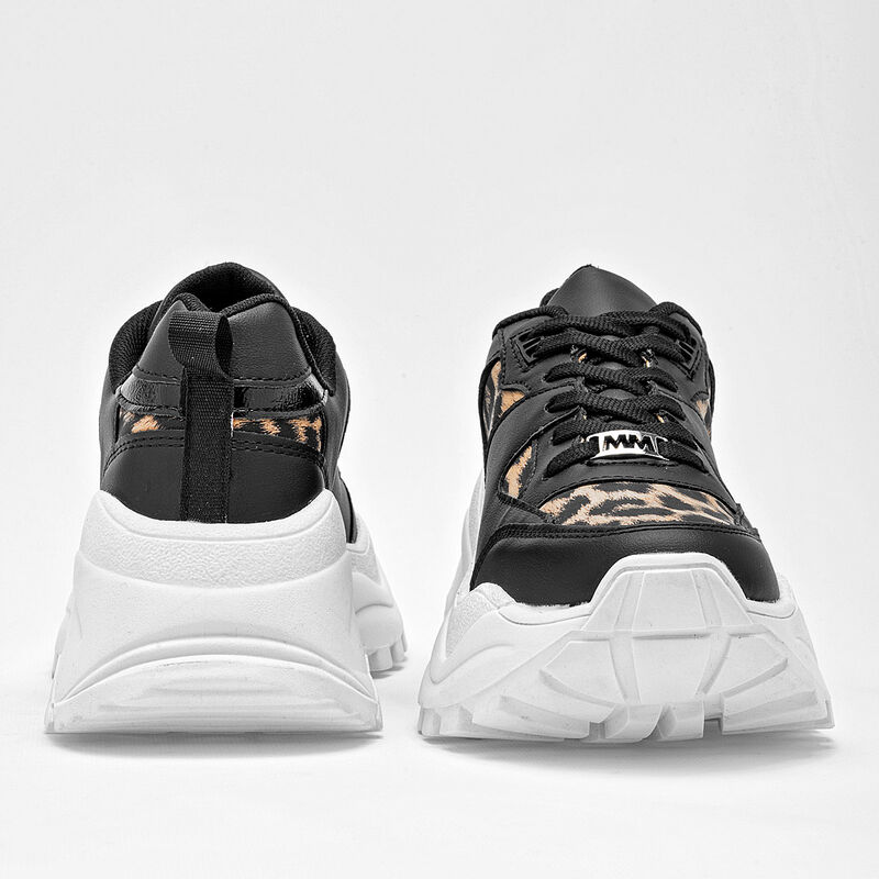 Moramora Tenis urbano para mujer negro beige image number null