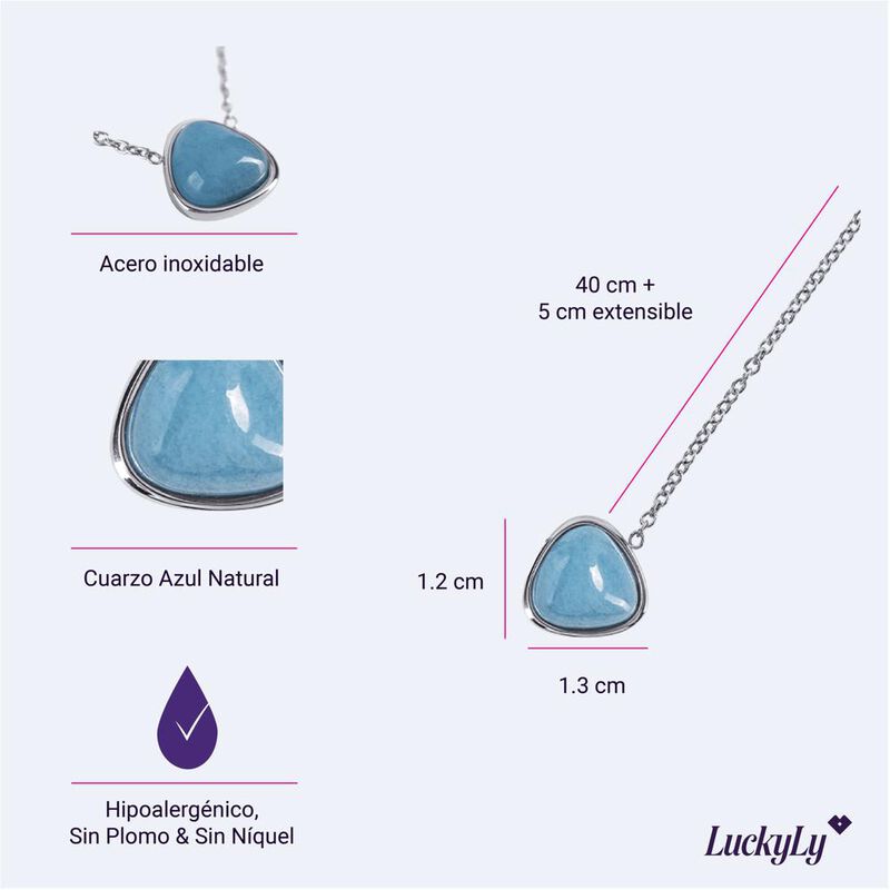 Luckyly Collares Mujer Acero Inoxidable, Cuarzo... image number null