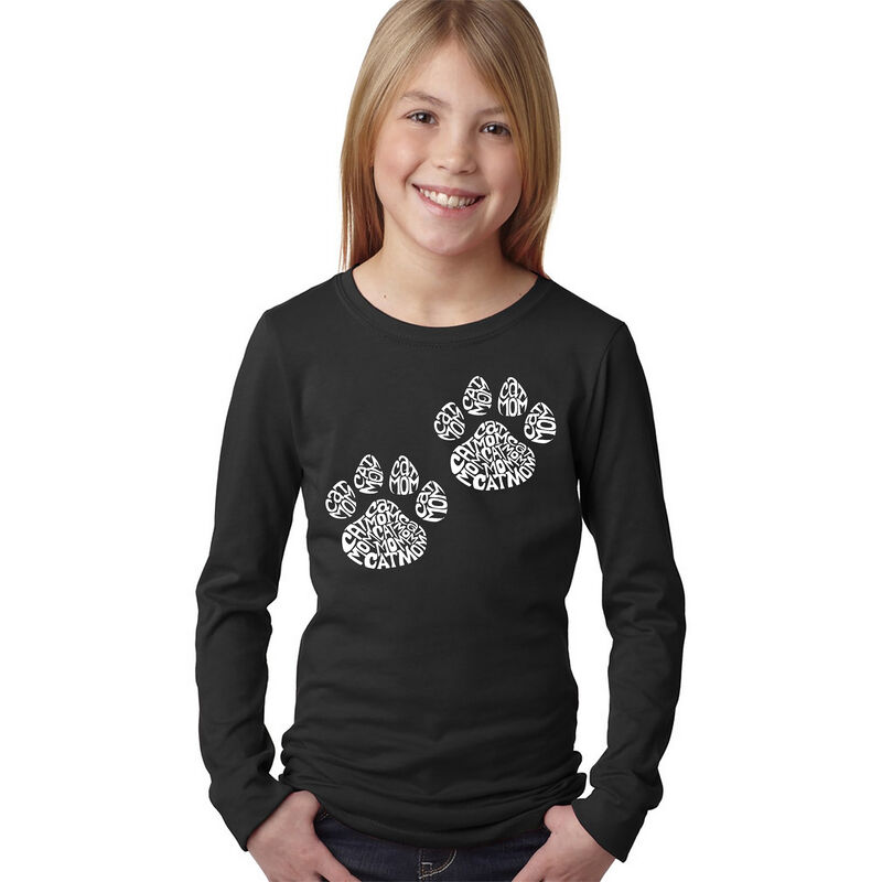 Camiseta De Manga Larga Word Art Para Ni&ntilde;a - Ca... image number null