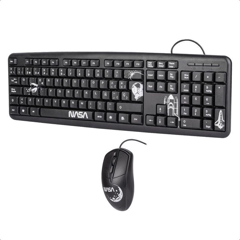 TechZone Teclado QWERTY en Espa&ntilde;ol y Mouse al&aacute;m... image number null