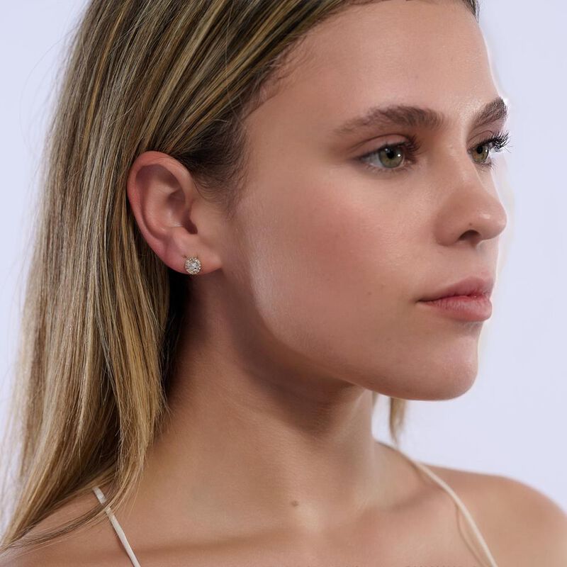 Aretes Mujer Oro 14k Zirconia Cúbica, Joyería F... image number null