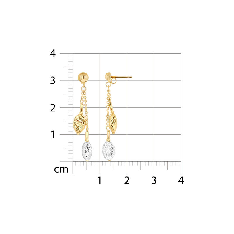 Aretes De Oro Amarillo Y Blanco 14k | Bizzarro image number null