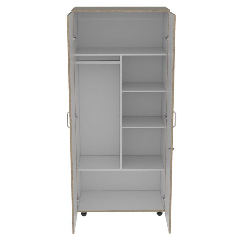 Closet Iker, Beige y Blanco, con Maletero y Rod... image number null