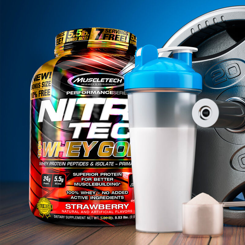 Proteina Nitro Tech Whey Gold Muscletech Strawb... image number null