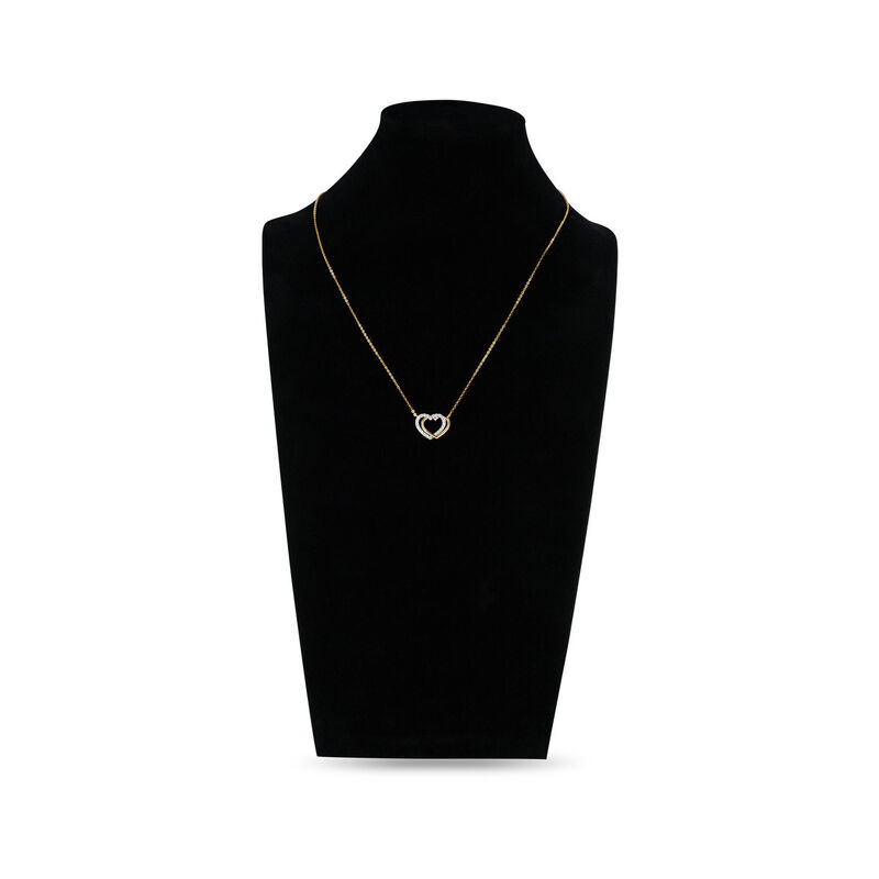 Gargantilla Coraz&oacute;n Bicolor 10k Con Zirconias (... image number null