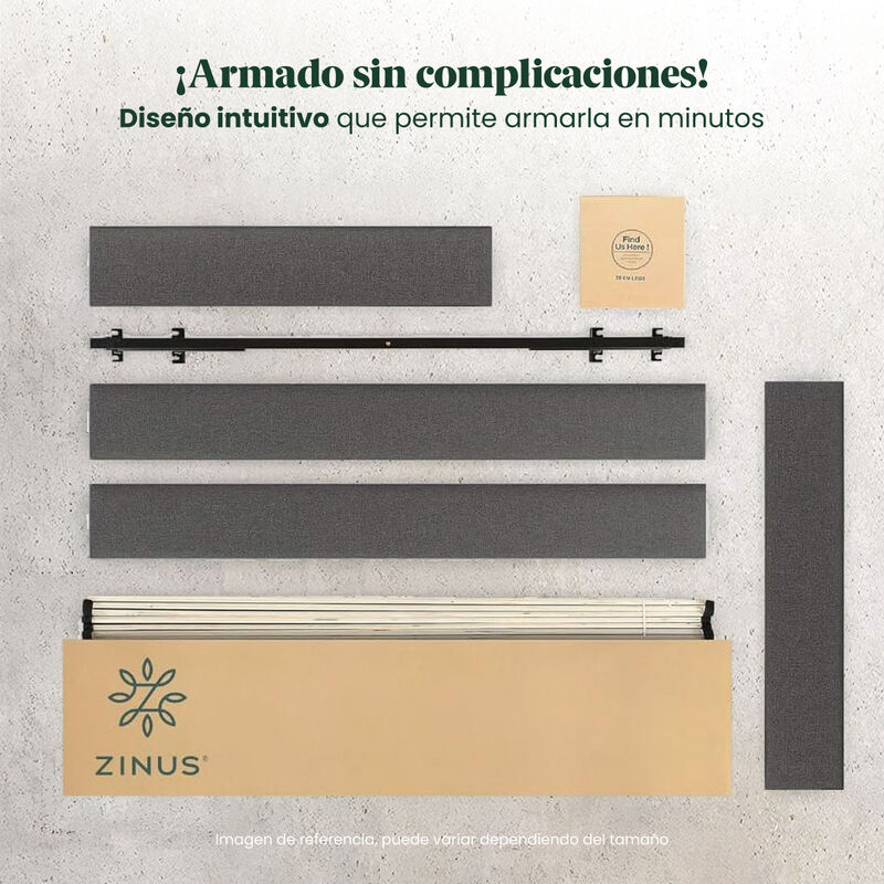 Zinus Curtis | Base Cama Queen Con Estructura T... image number null