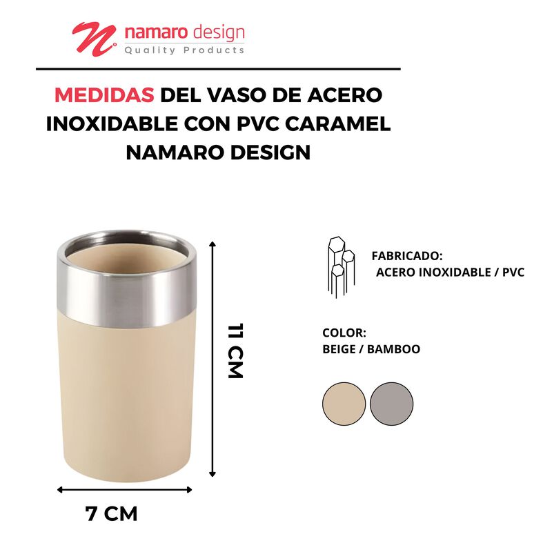 Vaso De Acero Inoxidable Con Pvc Caramel Namaro... image number null