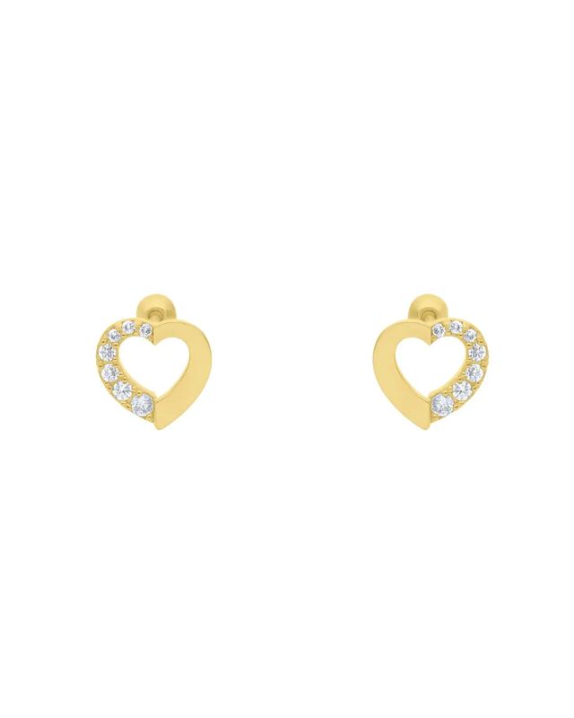 Broqueles De Oro Amarillo 14k Con Zirconias De ... image number null