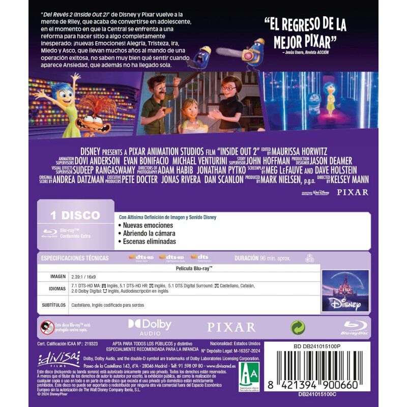 Del Rev&eacute;s 2 [Blu-ray] (2024) Inside Out 2 image number null