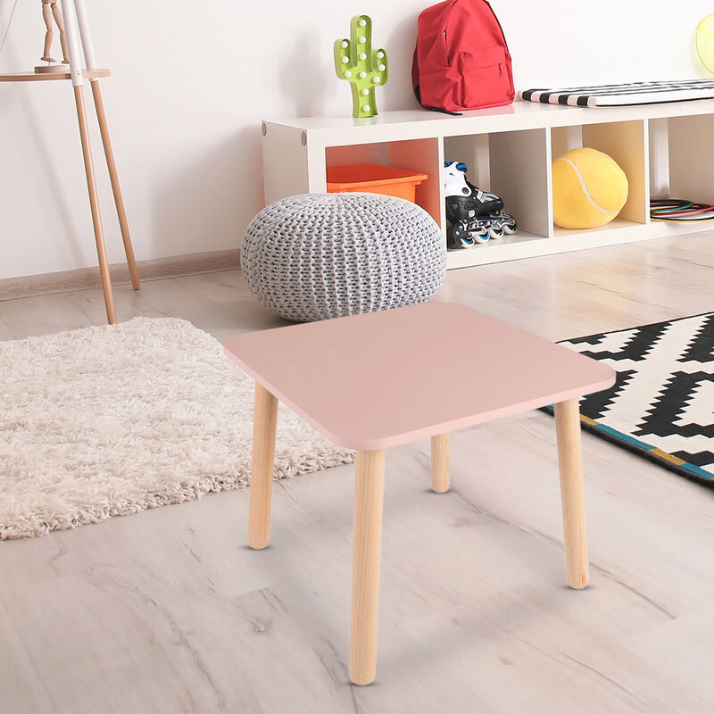 Mesa cuadrada de Madera para Ni&ntilde;os-Rosa image number null