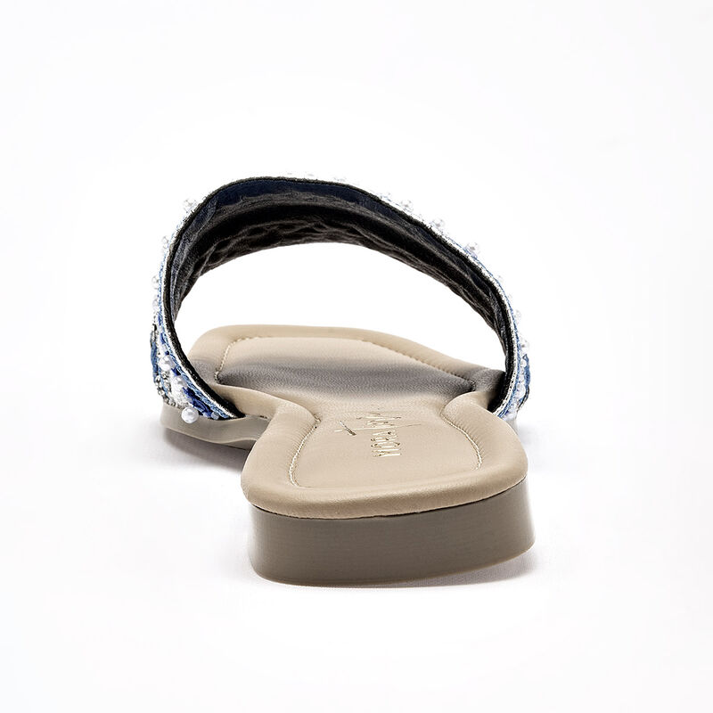 Mora Tierra sandalia piso para mujer azul blanc... image number null