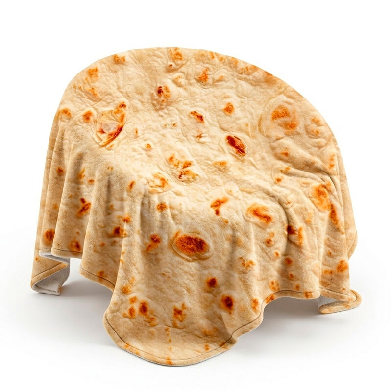 Cobija Redonda Tipo Tortilla 180 Cm, Franela Su... image number null