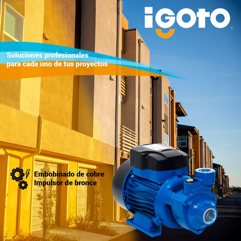 Bomba Perif&eacute;rica 1/2 Hp 127 V, 370w Igoto Qb-60 image number null