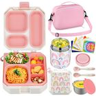 Set De Lonchera Tipo Bento Para Ni&ntilde;os Itslife Con Termo Para Sopa De 350 Ml Y 5 Compartimentos