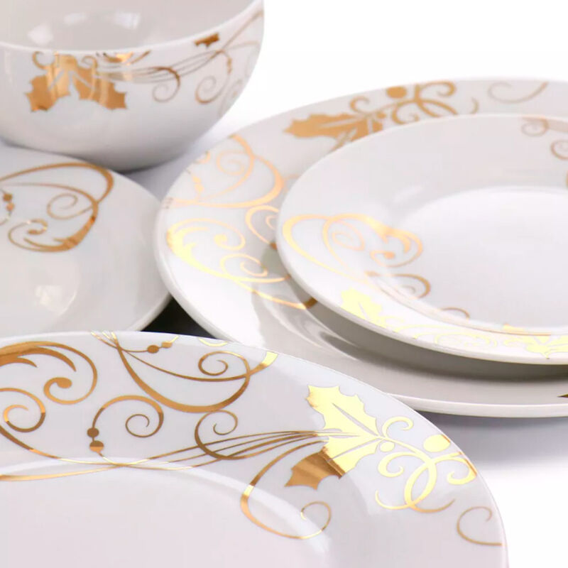 Vajilla Moderna Blanco/Dorado para 6 Personas 2... image number null
