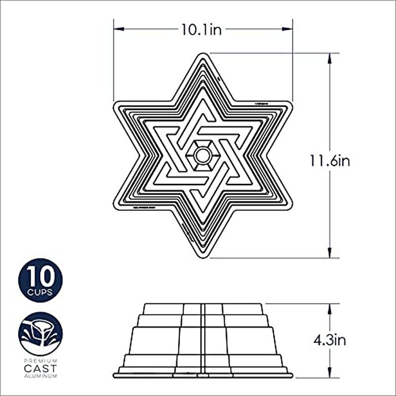 Bundt Pan Nordic Ware Star Of David, Aluminio F... image number null