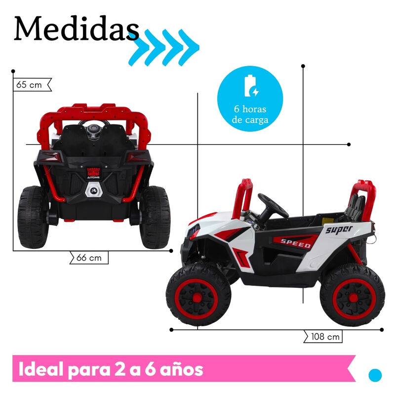 Montable El&eacute;ctrico UTV Para Ni&ntilde;os Con Control R... image number null