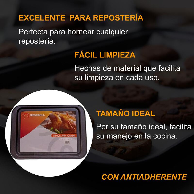 Charola galletera 37.5x25.5 chica Shorbull image number null