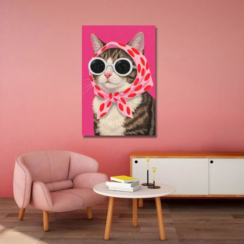 Cuadro Decorativo Impreso 60x80cm Gato Moderno image number null