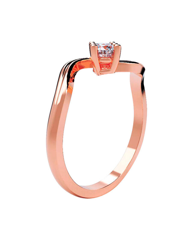 Anillo de Compromiso en Oro Rosa 14K con Circon... image number null