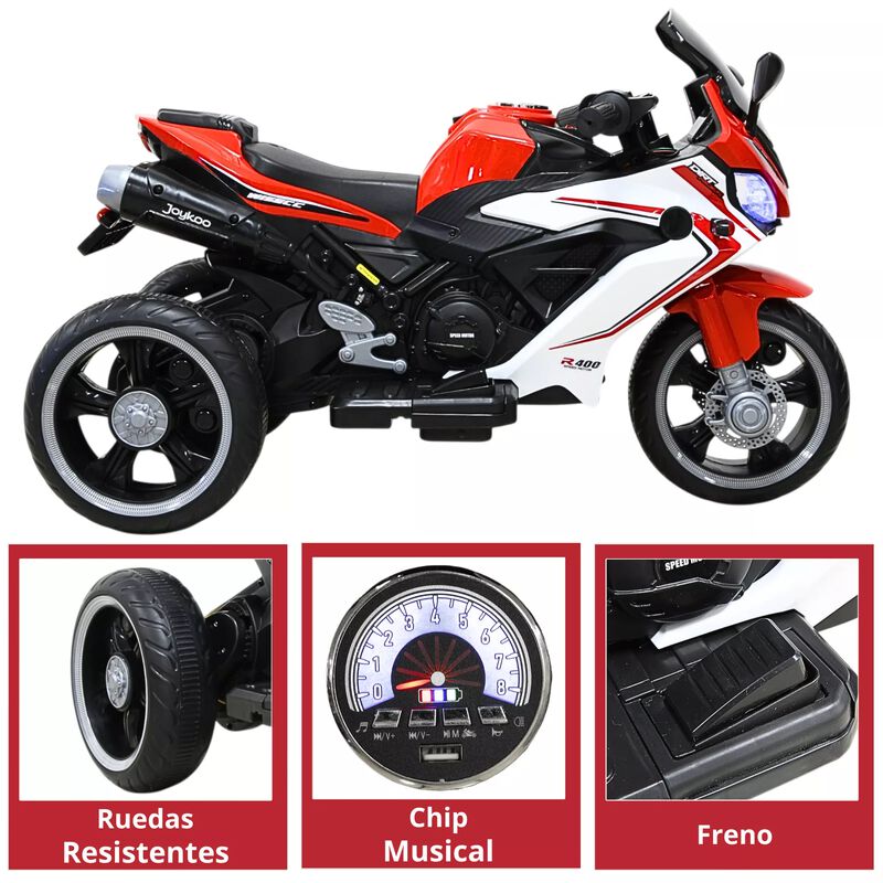 Moto El&eacute;ctrica Deportiva Para Ni&ntilde;os 3 Ruedas Bl... image number null