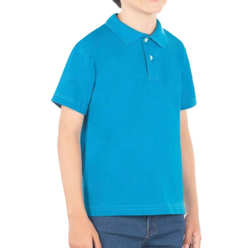 Polo Piqué Infantil/Juvenil Turquesa – 100% Alg... image number null