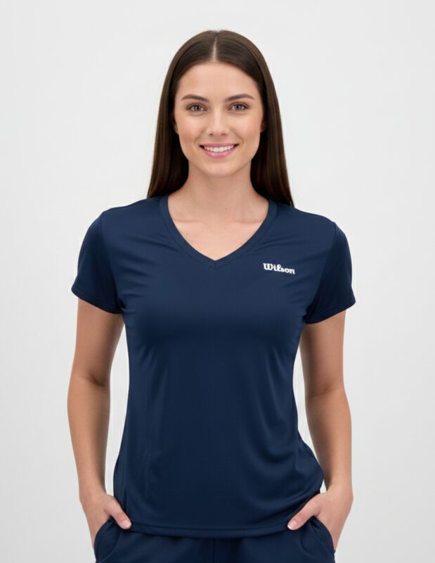 Playera Deportiva Wilson Para Mujer Azul Marino... image number null