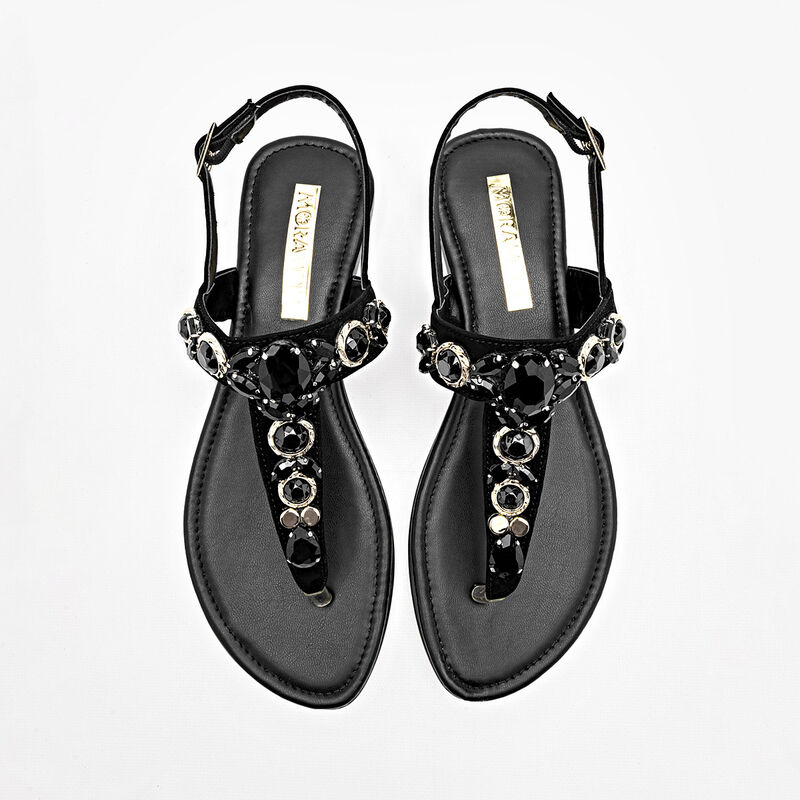 Moramora Sandalia para mujer negro image number null