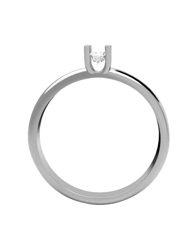 Anillo de Compromiso en Oro Blanco 14K con Circ... image number null