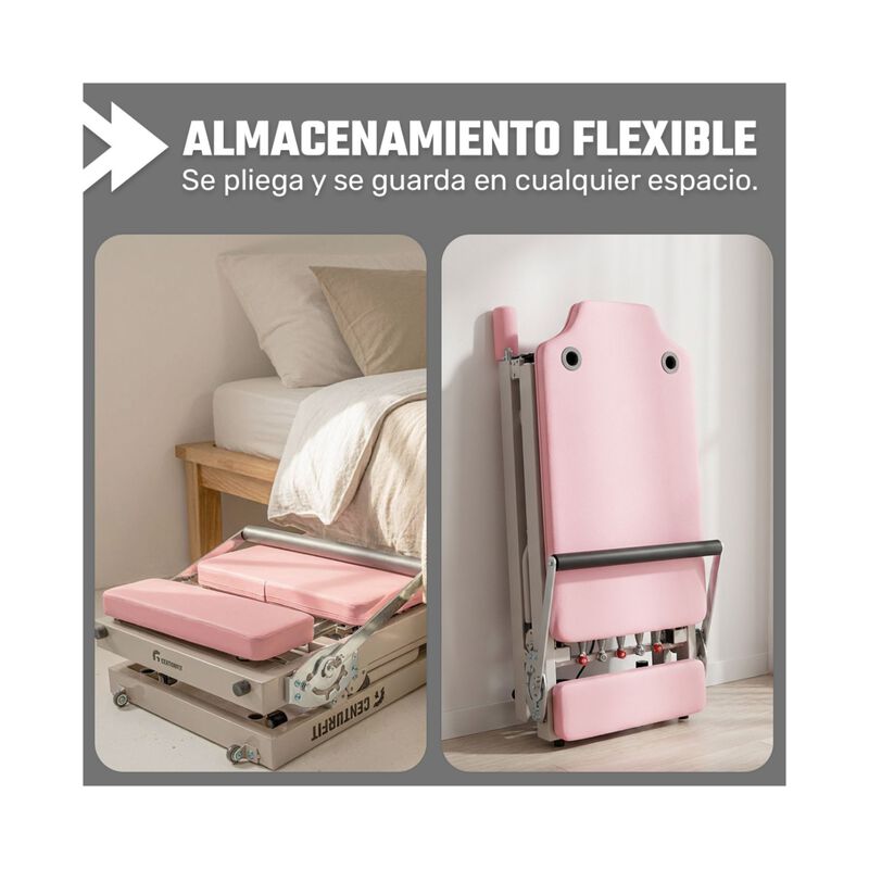 Cama Pilates Reformer Color Rosa Yoga Plegable ... image number null