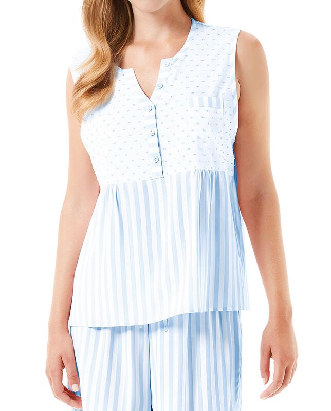 Pijama de Mujer con Estampado Plumeti y Rayas A... image number null