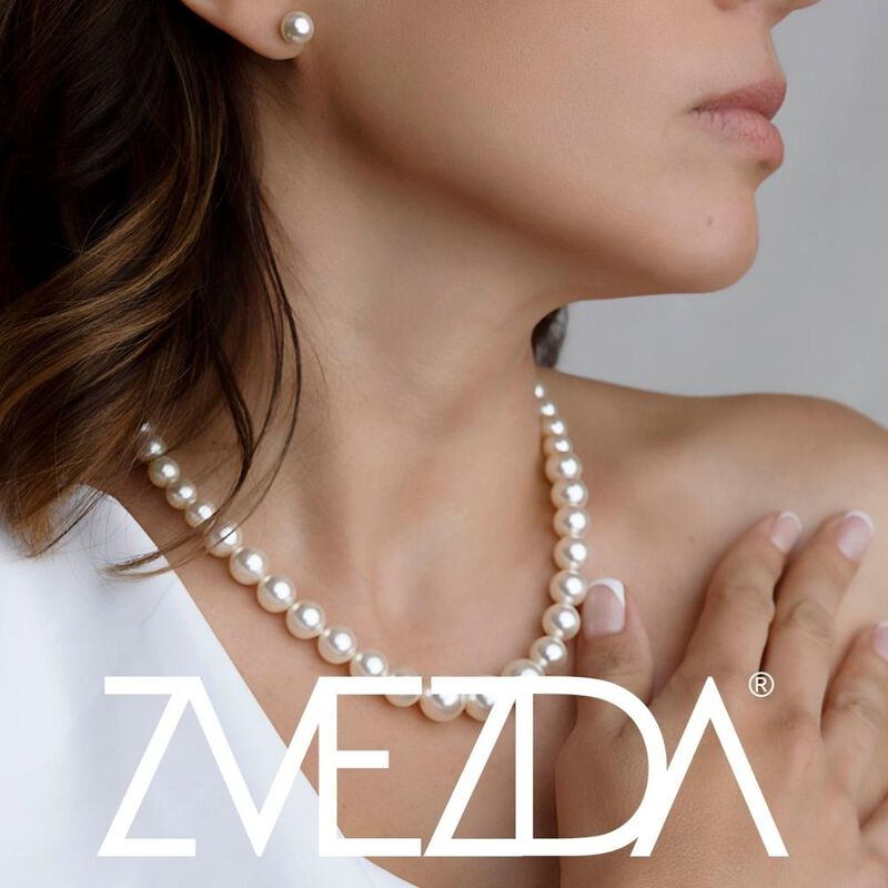 Collar Creciente Perlas de Cristal Zvezda Plata... image number null