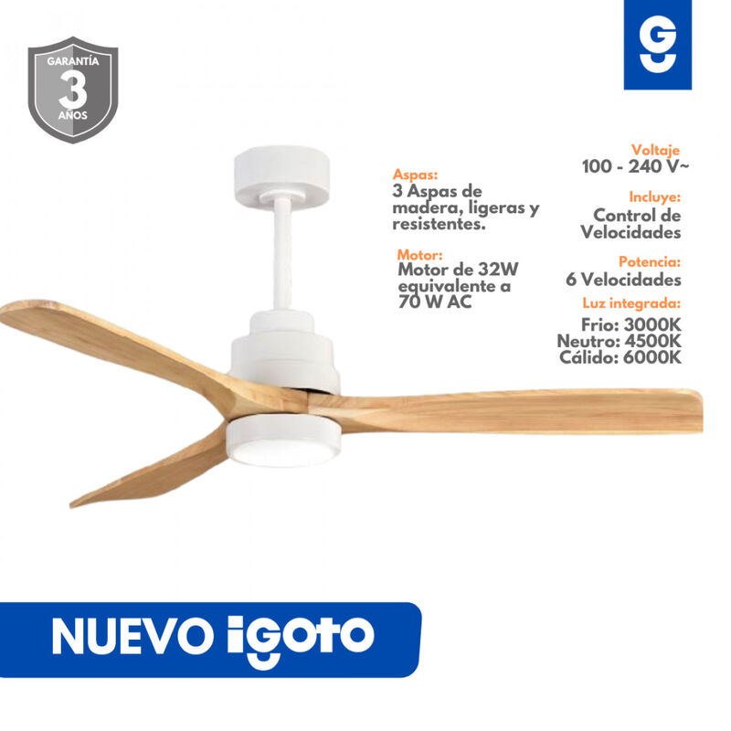 Ventilador Viena 52 Aspas de madera image number null