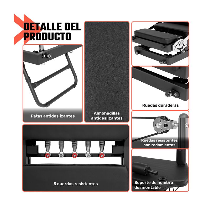 Cama Pilates Reformer Yoga Plegable Fitness 5 R... image number null