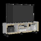 Mesa Para Tv Tunez Blanco Y Caf&eacute; Claro Para Televisor Hasta 70 Pulgadas Virtual Muebles