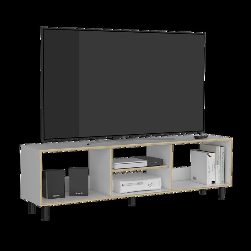 Mesa Para Tv Tunez Blanco Y Caf&eacute; Claro Para Tel... image number null